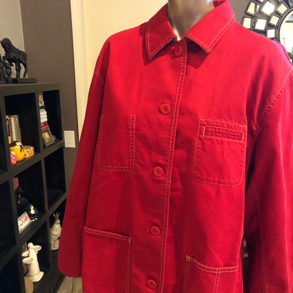 Eddie Bauer Jackets & Blazers - Red cotton jacket.